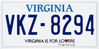 VA license plate VKZ8294