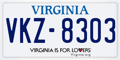 VA license plate VKZ8303