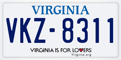 VA license plate VKZ8311