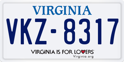 VA license plate VKZ8317