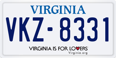 VA license plate VKZ8331