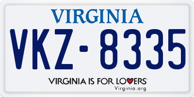 VA license plate VKZ8335