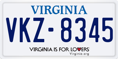 VA license plate VKZ8345