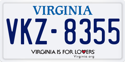 VA license plate VKZ8355