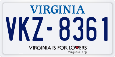 VA license plate VKZ8361