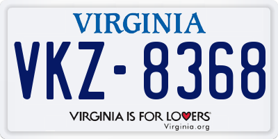VA license plate VKZ8368