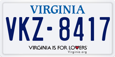 VA license plate VKZ8417