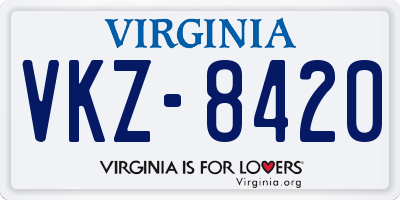 VA license plate VKZ8420