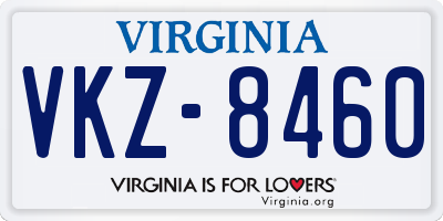 VA license plate VKZ8460