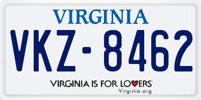 VA license plate VKZ8462