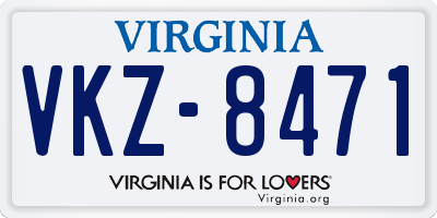 VA license plate VKZ8471