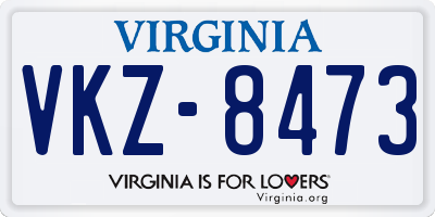 VA license plate VKZ8473