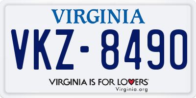 VA license plate VKZ8490