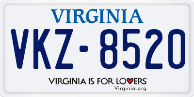 VA license plate VKZ8520