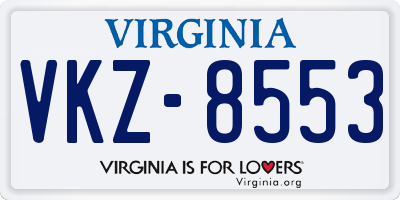 VA license plate VKZ8553