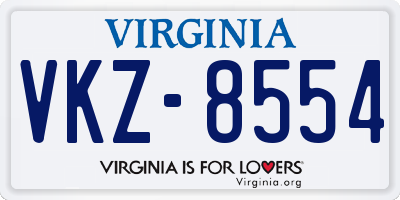 VA license plate VKZ8554