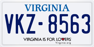 VA license plate VKZ8563