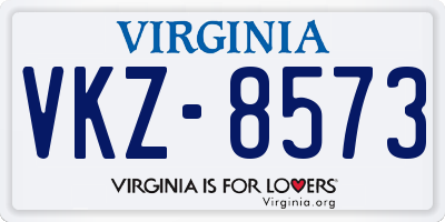 VA license plate VKZ8573