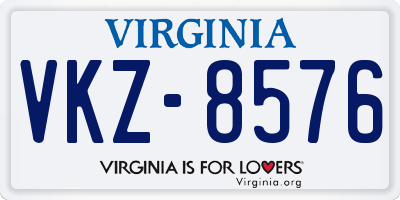 VA license plate VKZ8576