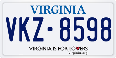 VA license plate VKZ8598