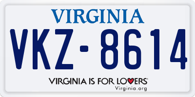 VA license plate VKZ8614