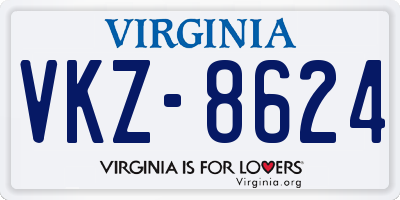 VA license plate VKZ8624