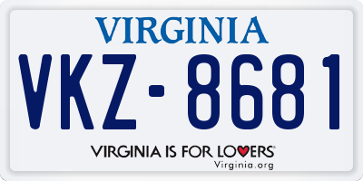 VA license plate VKZ8681