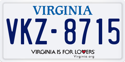 VA license plate VKZ8715