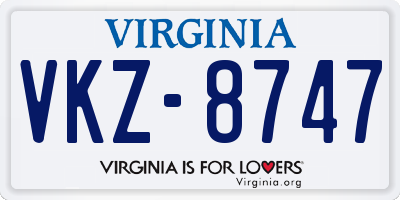VA license plate VKZ8747
