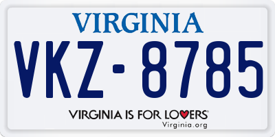 VA license plate VKZ8785