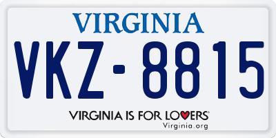 VA license plate VKZ8815