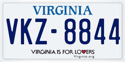 VA license plate VKZ8844