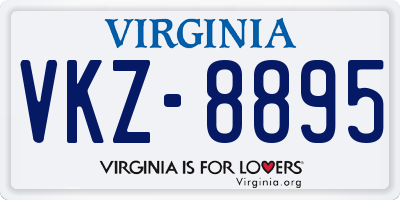 VA license plate VKZ8895