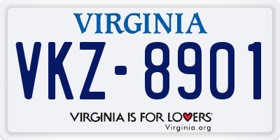 VA license plate VKZ8901
