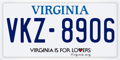 VA license plate VKZ8906