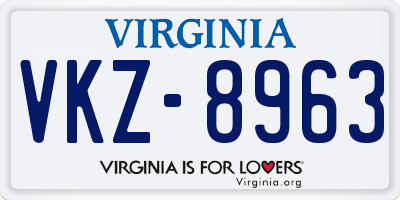 VA license plate VKZ8963