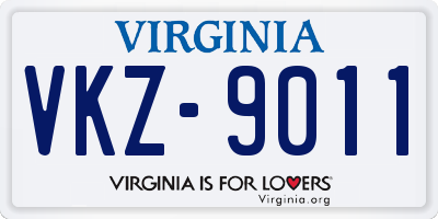 VA license plate VKZ9011