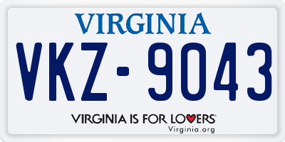 VA license plate VKZ9043