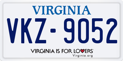 VA license plate VKZ9052