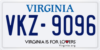 VA license plate VKZ9096
