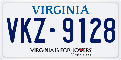 VA license plate VKZ9128
