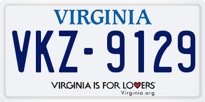 VA license plate VKZ9129
