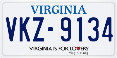 VA license plate VKZ9134