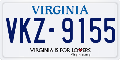 VA license plate VKZ9155