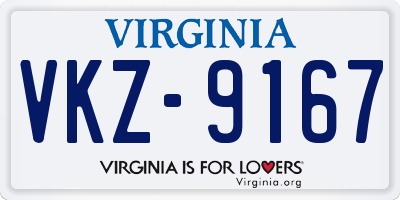 VA license plate VKZ9167