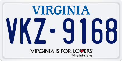 VA license plate VKZ9168