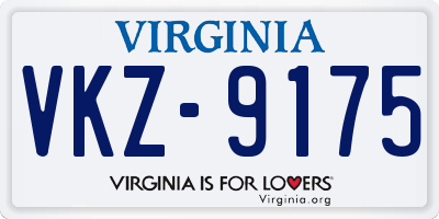 VA license plate VKZ9175