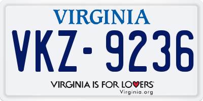 VA license plate VKZ9236