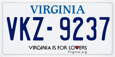 VA license plate VKZ9237