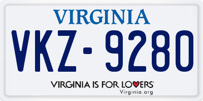 VA license plate VKZ9280